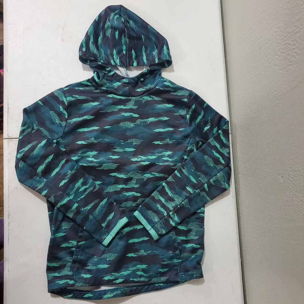 Tek Gear Teal and Navy Camouflage Hoodie